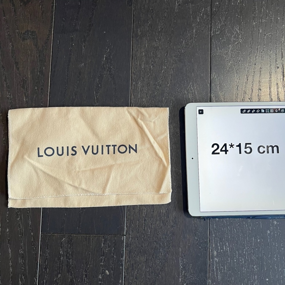 Louis Vuitton logo beige dust bag storage decoration for wallets and bag 24/15